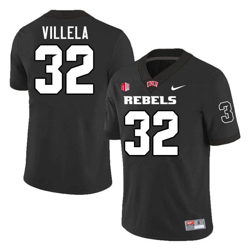 UNLV Rebels #32 Ramon Villela College Football Jerseys,Uniforms-Black UNLV Rebels #32 Ramon Villela College Football Jerseys,Uniforms-Black